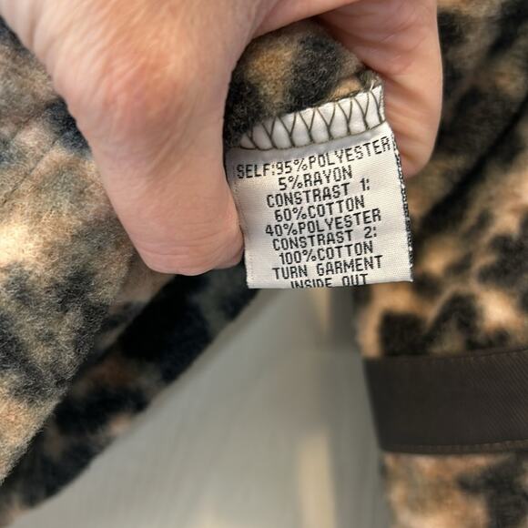 Calme Johnny Was Jacket Coat Half Zip Fleece Pullover Sweater Animal Print NWT M - Picture 8 of 9